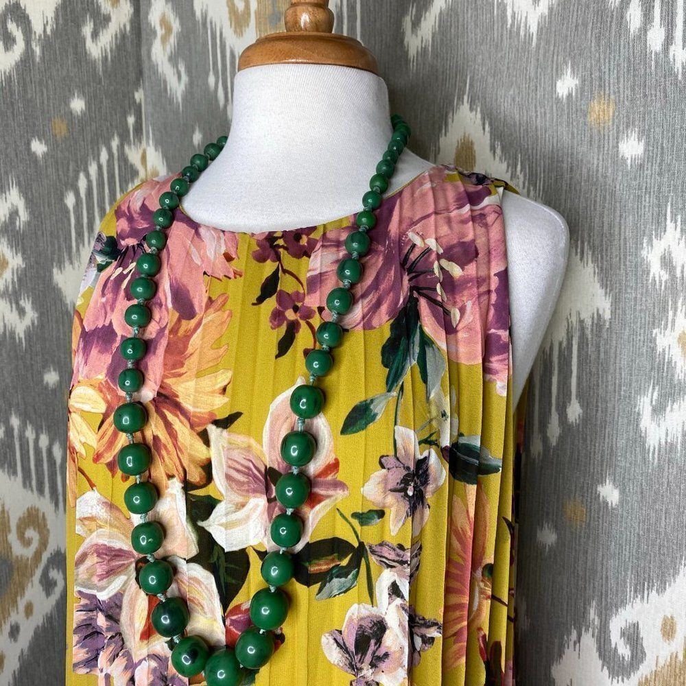 COOLPLES Pleated Yellow Floral Multi Maxi Dress - Picture 4 of 16